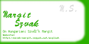 margit szvak business card